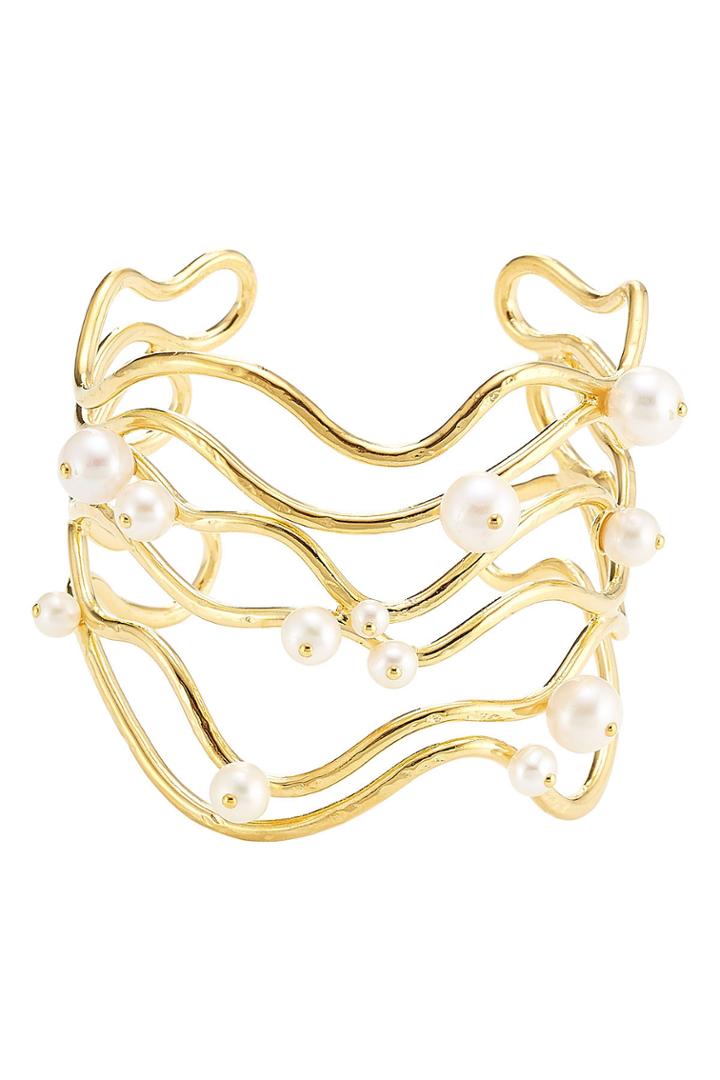 Aurélie Bidermann Aurélie Bidermann 18kt Gold Plated Cuff With Pearls