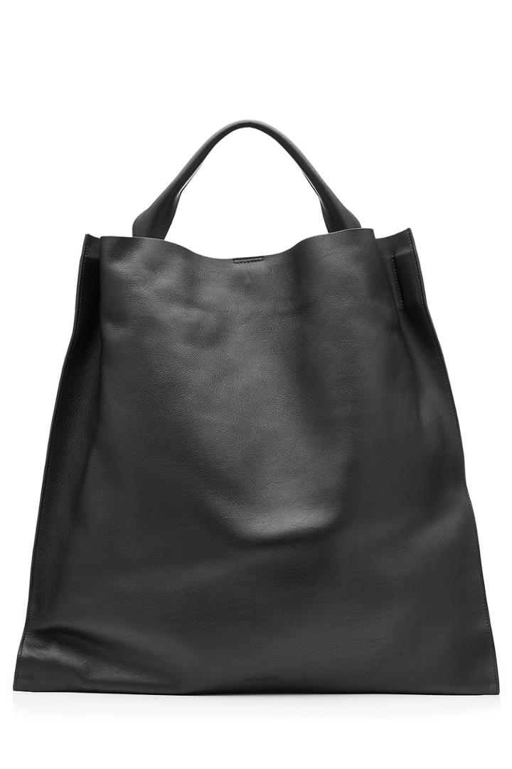 Jil Sander Jil Sander Large Leather Shopper Tote - Black