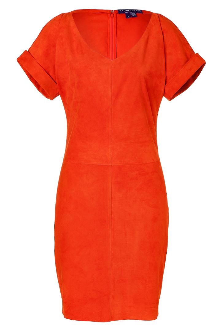 Ralph Lauren Collection Ralph Lauren Collection Orange Suede Shiloh Dress