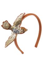 Red Valentino Red Valentino Leather/sequin Swallow Headband - Camel