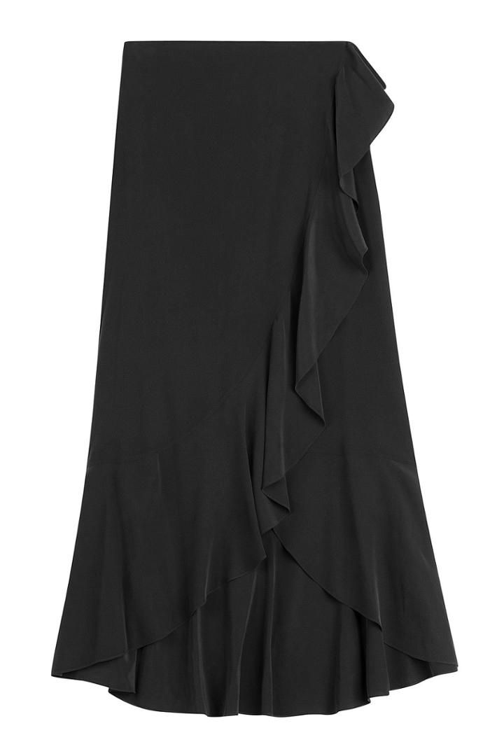 Theory Theory Silk Maxi Skirt With Ruffle