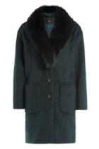 Steffen Schraut Steffen Schraut The Stylish Fur Collar Coat With Wool - Green