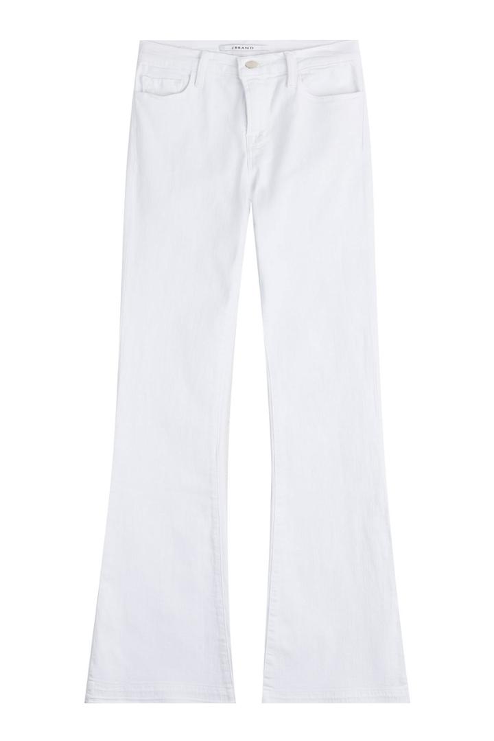 J Brand J Brand Mid Rise Sneaker Flared Jeans - White