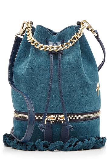 Manu Atelier Manu Atelier Zeal Suede Bucket Bag - Blue