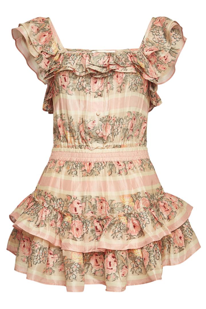 Loveshackfancy Loveshackfancy Marina Printed Silk Dress