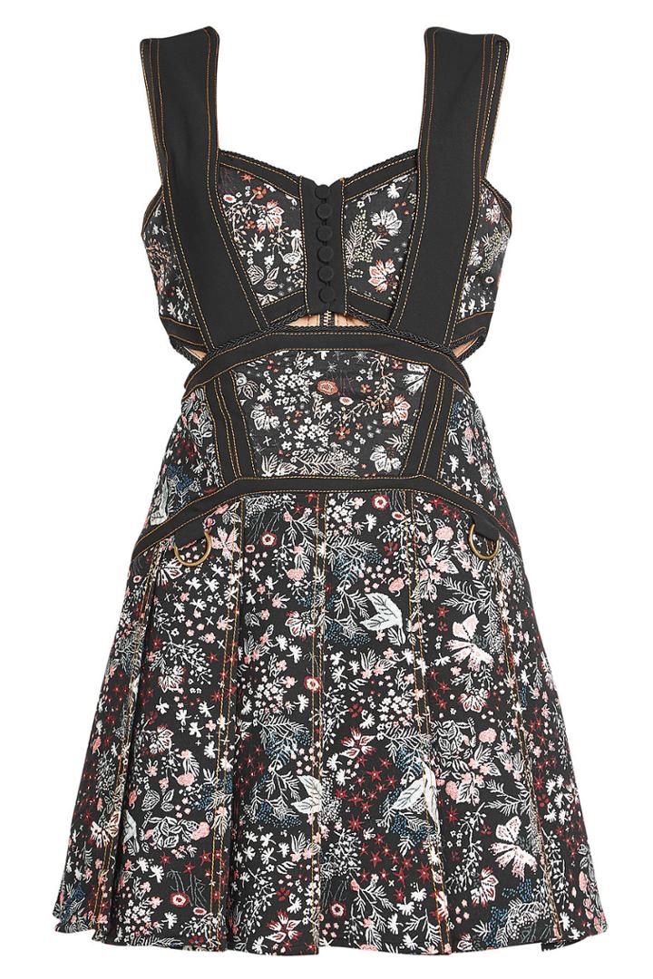 Self-portrait Self-portrait Jacquard Mini Dress With Cotton