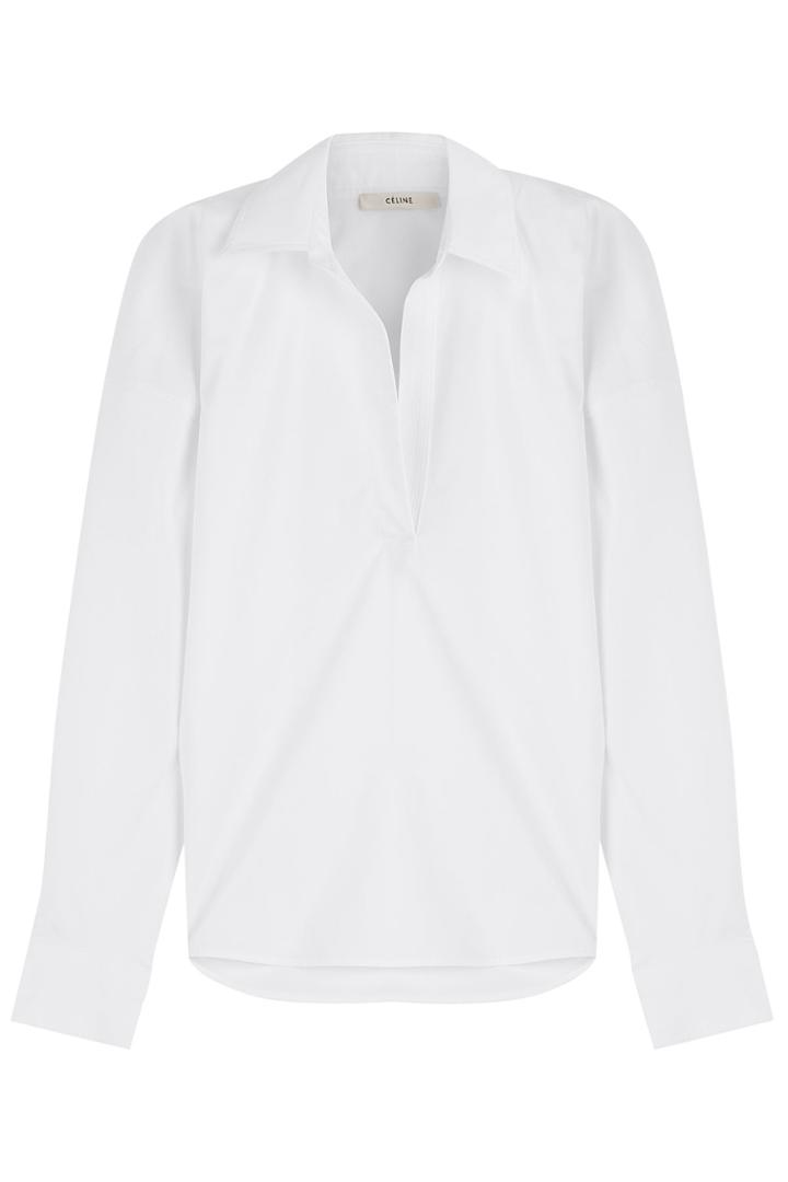 Céline Céline Open Collar Shirt - White