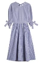 Rosetta Getty Rosetta Getty Printed Dress With Knotted Sleeves And Open Back