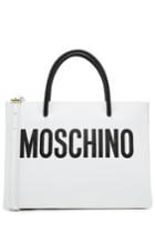 Moschino Moschino Leather Tote With Logo - White