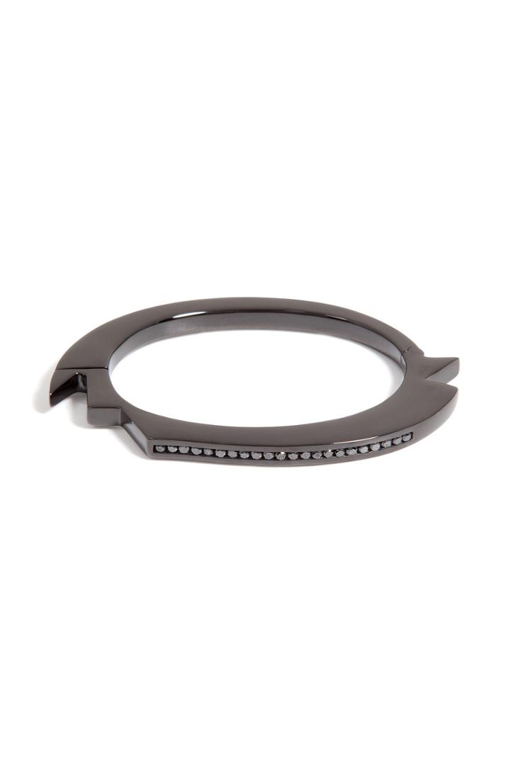 Lynn Ban Lynn Ban Black Rhodium Bracelet 2 With Black Diamonds