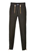 Marc Jacobs Marc Jacobs Striped Linen Drawstring Pants - Black