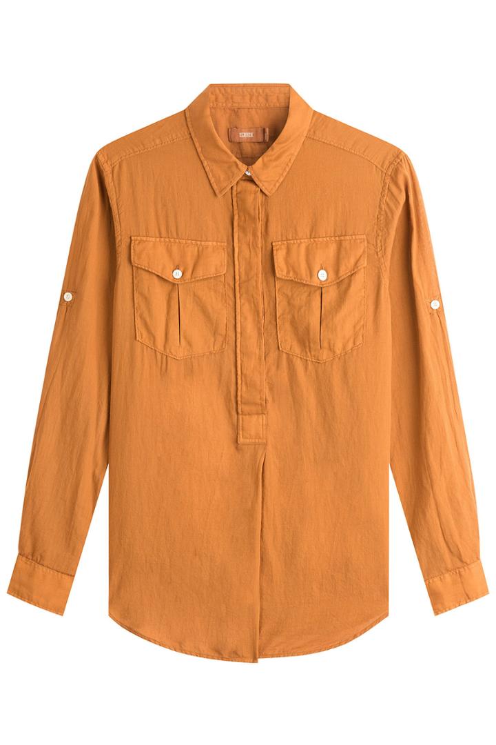 Closed Closed Cotton Shirt With Buttoned Pockets - Yellow
