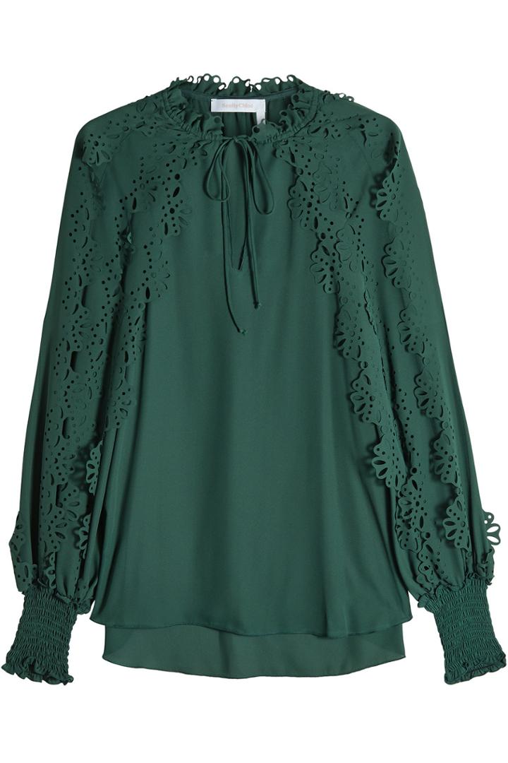 See By Chloé See By Chloé Blouse With Floral Cut-out Detail