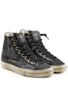 Golden Goose Deluxe Brand Golden Goose Deluxe Brand V-star1 High Top Sneakers With Glitter And Leather