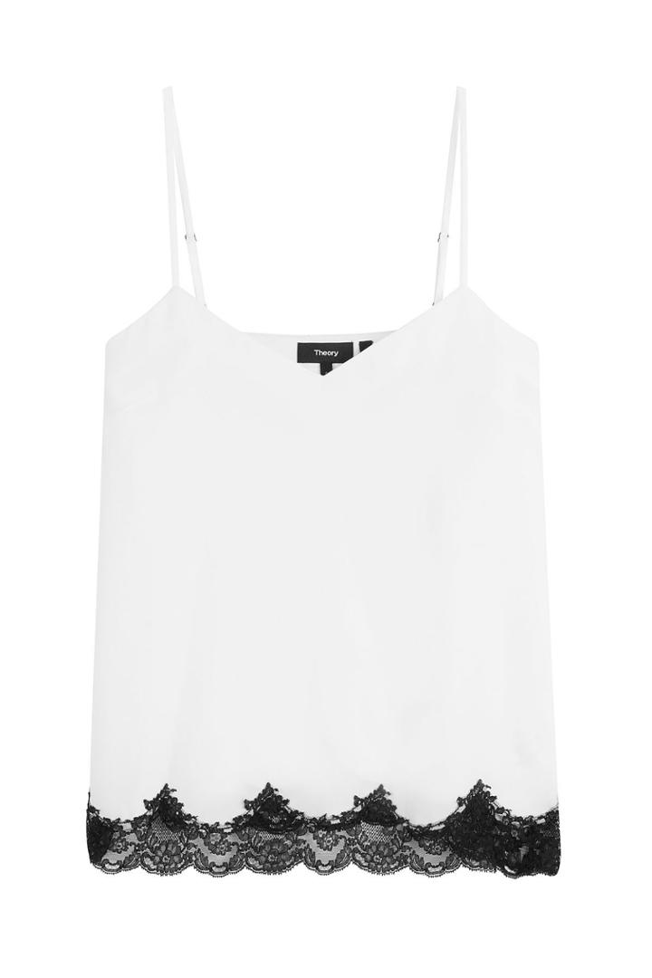 Theory Theory Crepe Camisole With Lace - Beige
