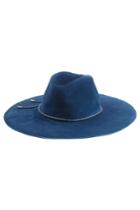 Emilio Pucci Emilio Pucci Suede Fedora With Leather Trim - Blue
