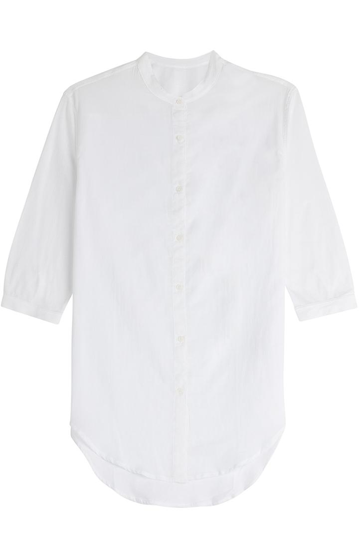 Majestic Cotton Blouse With High-low Hem