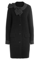 Boutique Moschino Boutique Moschino Wool Coat With Bow - Black