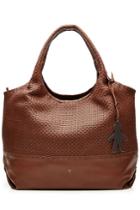 Henry Beguelin Henry Beguelin Leather Tote With Woven Panel - Brown