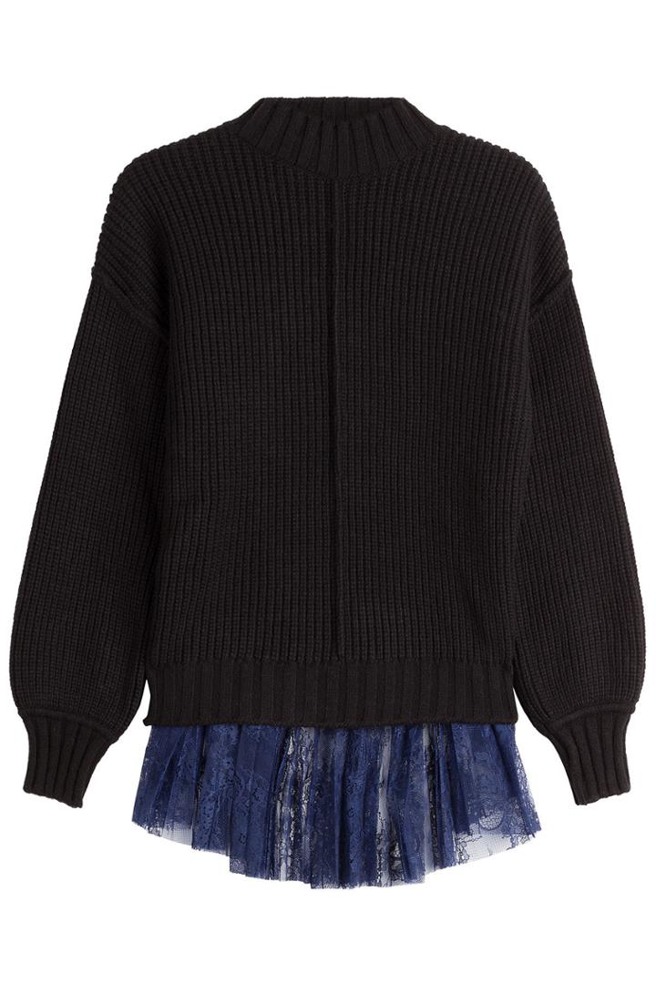 Philosophy Di Lorenzo Serafini Philosophy Di Lorenzo Serafini Pullover With Lace - Black