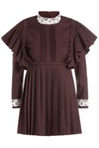 Vetements Vetements Dress With Virgin Wool And Lace - Brown