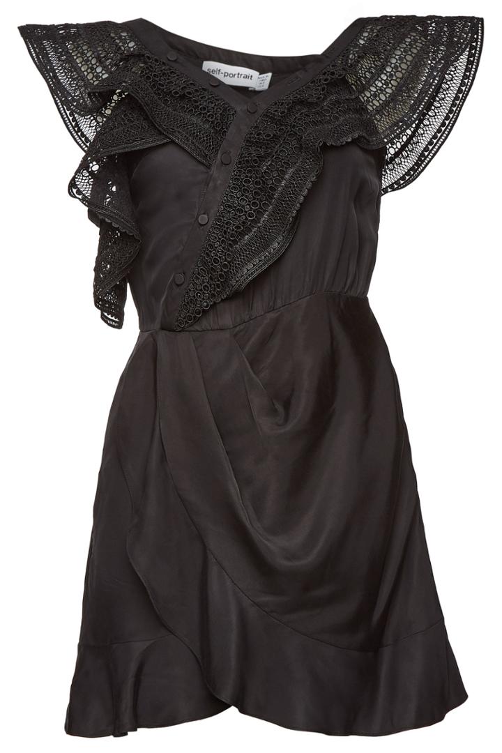 Self-portrait Self-portrait One Shoulder Dress With Lace