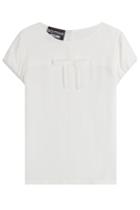 Boutique Moschino Boutique Moschino Silk Blend Top With Bow - None
