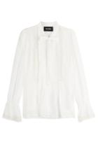 The Kooples The Kooples Blouse With Lace, Pleats And Self-tie Bow