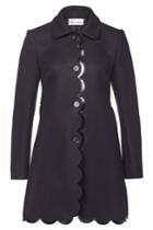 Red Valentino Red Valentino Wool Coat With Patent Trims