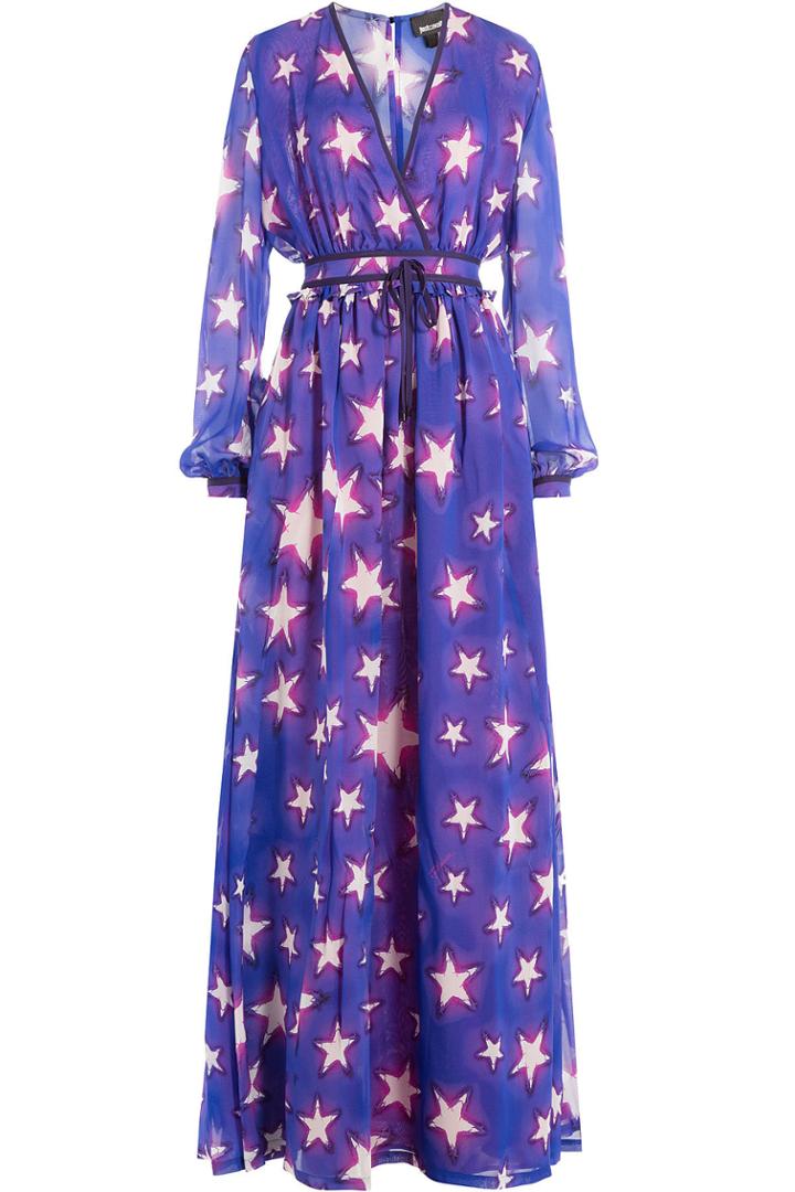Just Cavalli Just Cavalli Star Printed Chiffon Maxi Dress