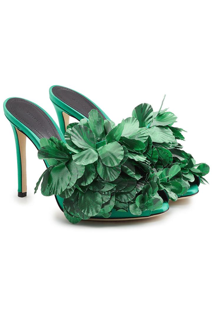Marco De Vincenzo Marco De Vincenzo Embellished Satin Mules