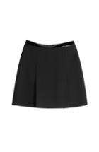 Ralph Lauren Black Label Wool Skirt With Patent Trim