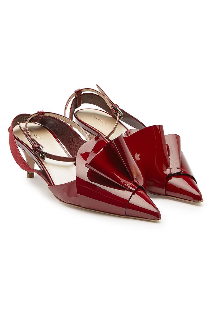 Delpozo Delpozo Origami Leather Kitten Heels