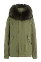 Mr & Mrs Italy Mr & Mrs Italy Cotton Parka Jacket With Raccoon Fur - Green