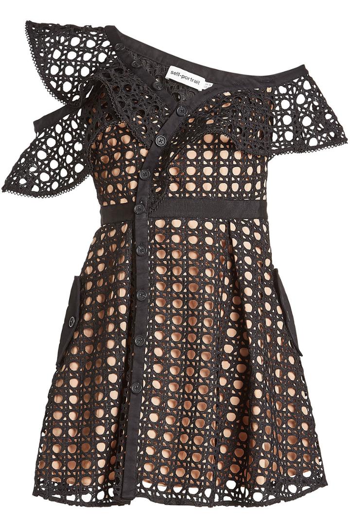Self-portrait Self-portrait One Shoulder Guipure Lace Dress