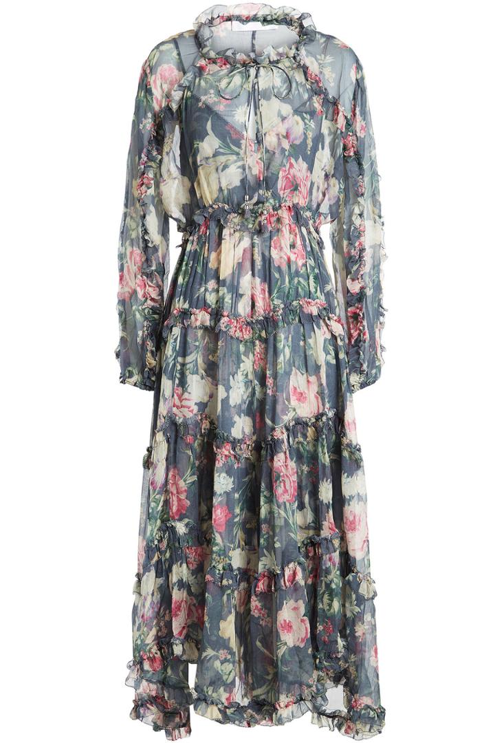 Zimmermann Zimmermann Iris Printed Silk Chiffon Dress
