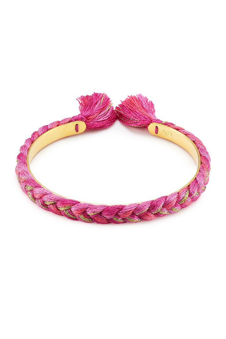 Aur Lie Bidermann Aur Lie Bidermann 18k Gold Plated Bangle With Cotton Braid