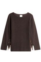 Claudia Schiffer Claudia Schiffer Wool Pullover With Embellished Fringe