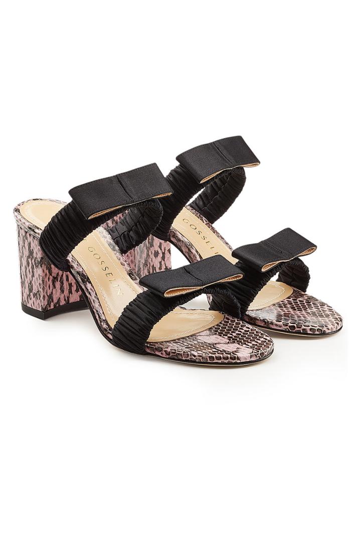Chloe Gosselin Chloe Gosselin Posy Snake Leather And Silk Sandals