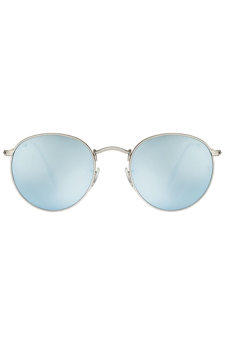 Ray-ban Ray-ban Rb3447 Round Metal Flash Sunglasses - Blue