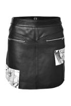 Mcq Alexander Mcqueen Mcq Alexander Mcqueen Leather Mini-skirt With Manga Print - Black