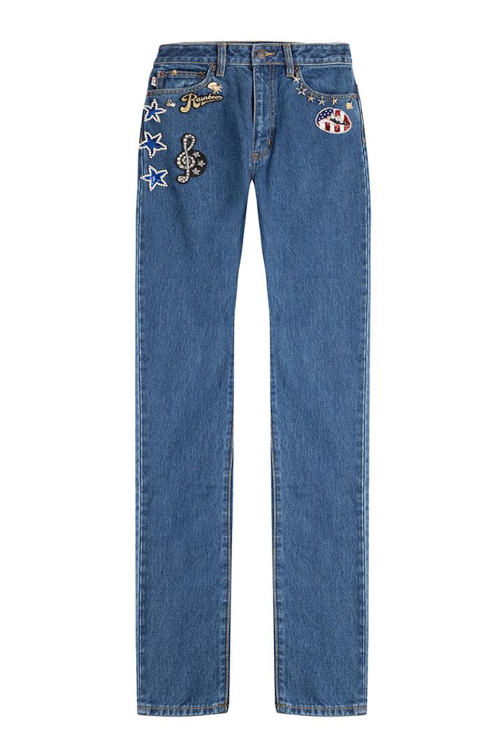 Marc Jacobs Marc Jacobs Straight Leg Jeans With Patches And Embellishment - Blue