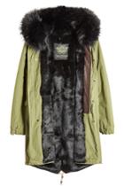 Mr & Mrs Italy Mr & Mrs Italy Army Cotton Parka With Raccoon And Rabbit Fur