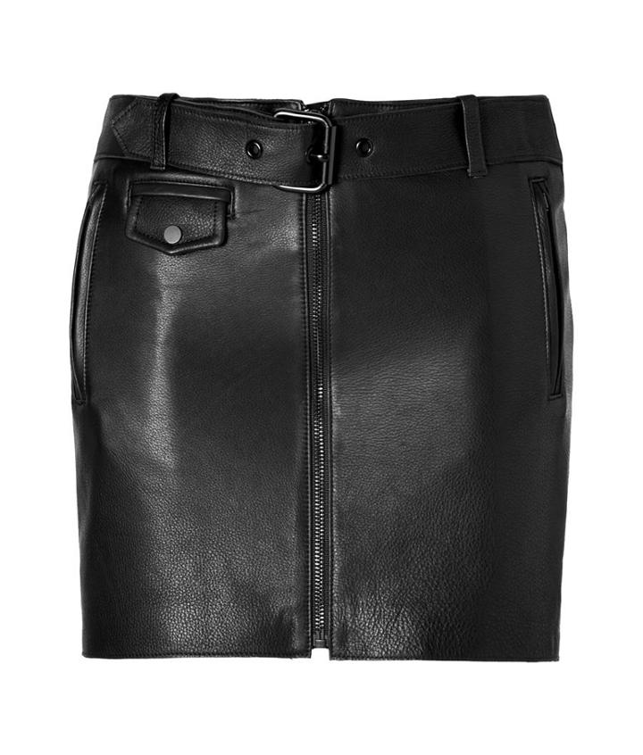 A.l.c. Andras Leather Skirt In Black