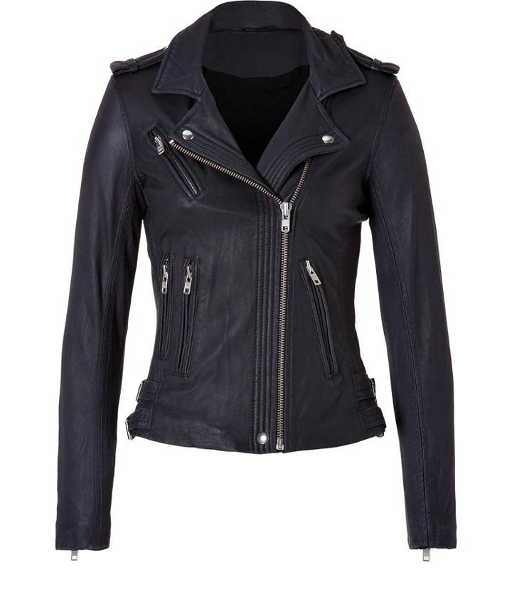 Iro Leather Jacket In Navy