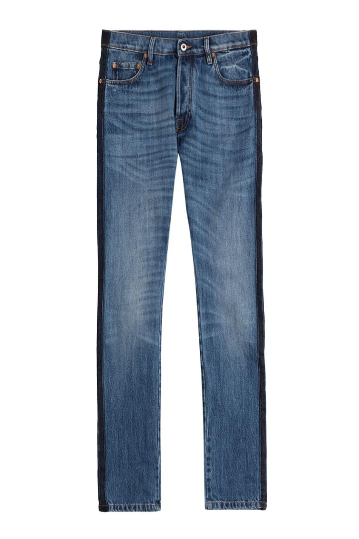 Valentino Valentino Slim Jeans With Tuxedo Striping - Blue