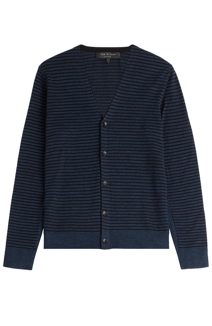 Rag & Bone Cotton-linen Striped Cardigan