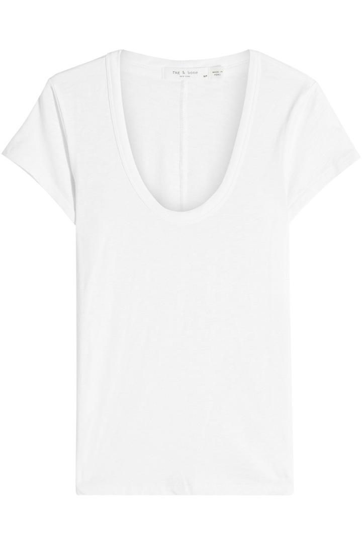 Rag & Bone/jean Rag & Bone/jean U Neck Cotton T-shirt