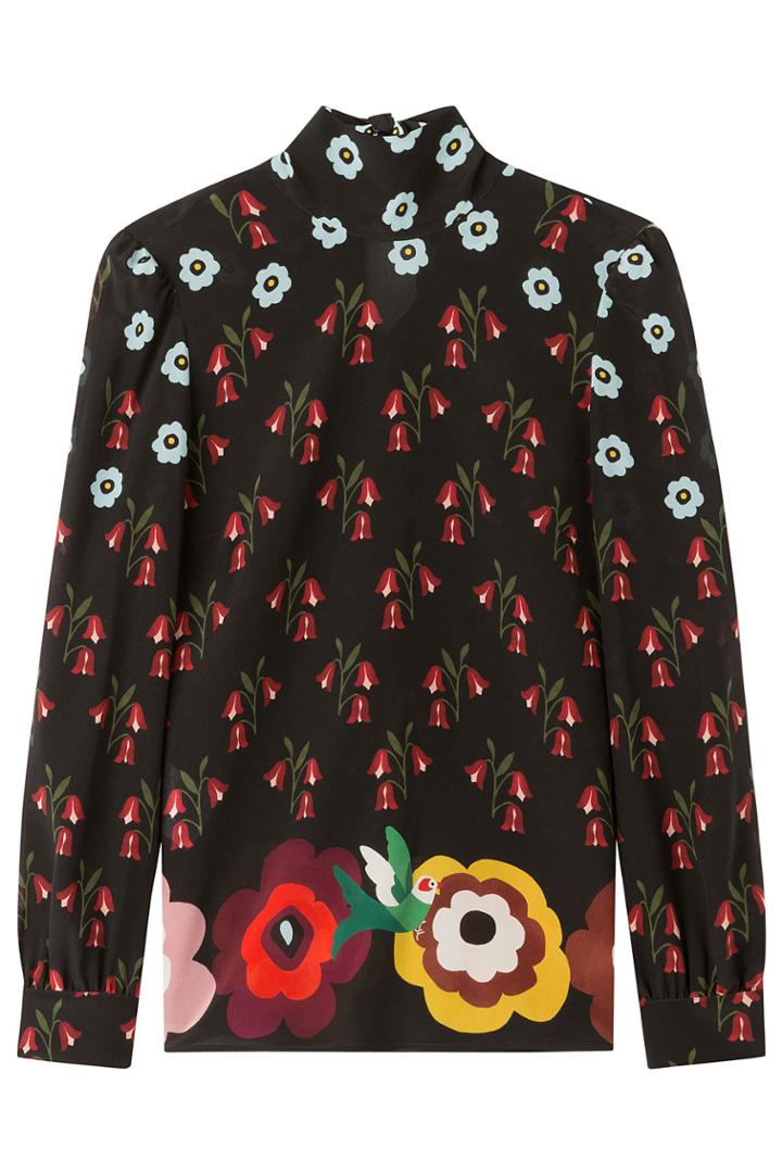 Red Valentino Red Valentino Silk Floral Print Blouse - Multicolor