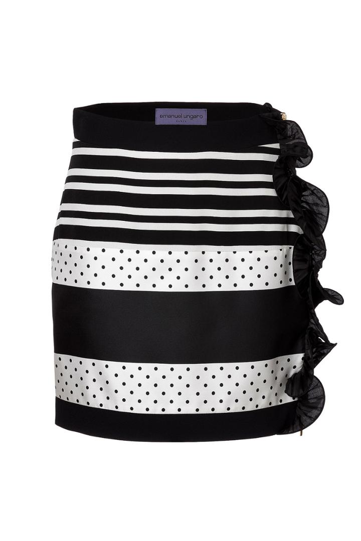 Emanuel Ungaro Emanuel Ungaro Striped Skirt With Ruffle Trim
